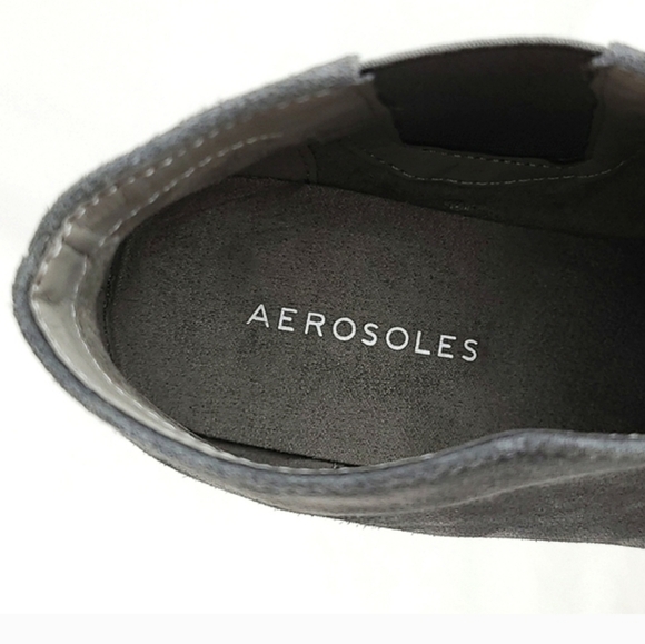 Aerosoles Allowance Women's Grey Suede Leather Ankle Boots Zip Up Wide Size 9W - Picture 7 of 14